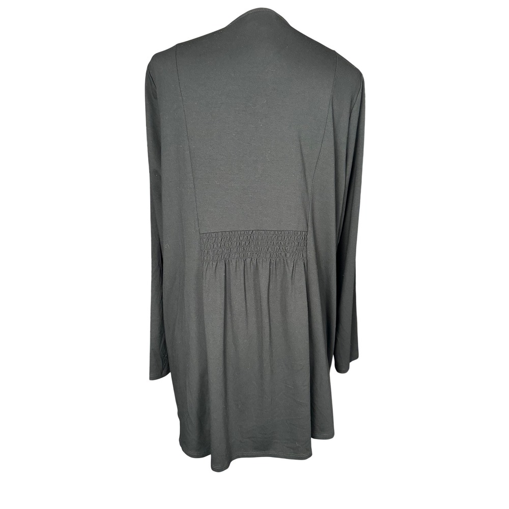 J. Jill Wearever Collection Women M Black Open Front Sweater Cardigan Travel - Picture 6 of 7